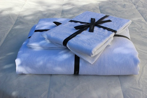 19 coloris disponibles - Harmony - Drap plat en lin lavé Viti - 240 ou 270x310 cm