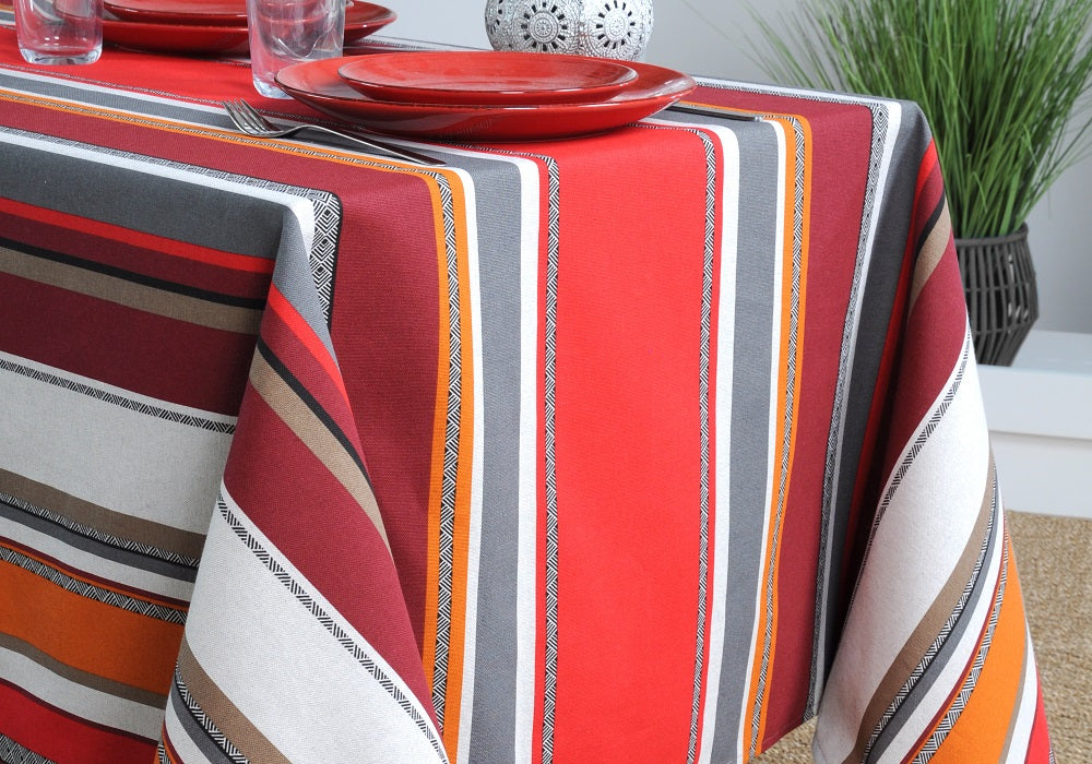 Nappe enduite à rayures Zazpiak Stof