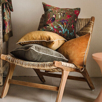 coussins Haomy en lin, coton et velours, unis ou à motifs, avec plusieurs formats possibles