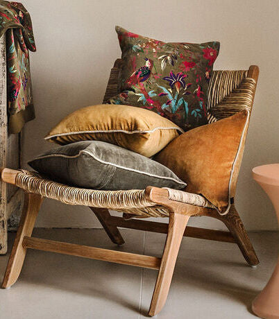 coussins Haomy en lin, coton et velours, unis ou à motifs, avec plusieurs formats possibles