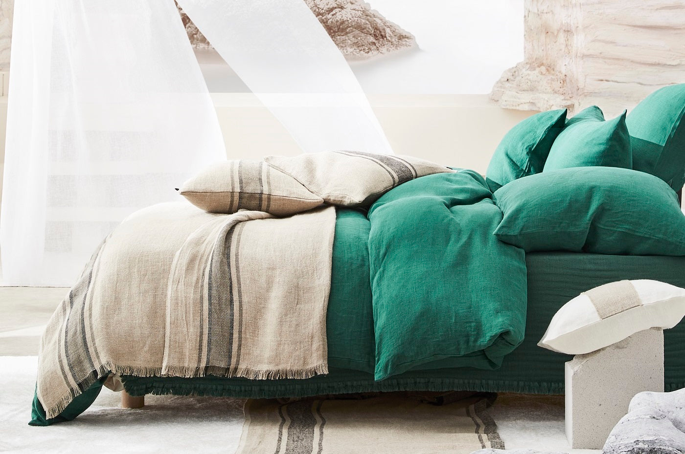 Taies lin carrées ou rectangles viti harmony haomy