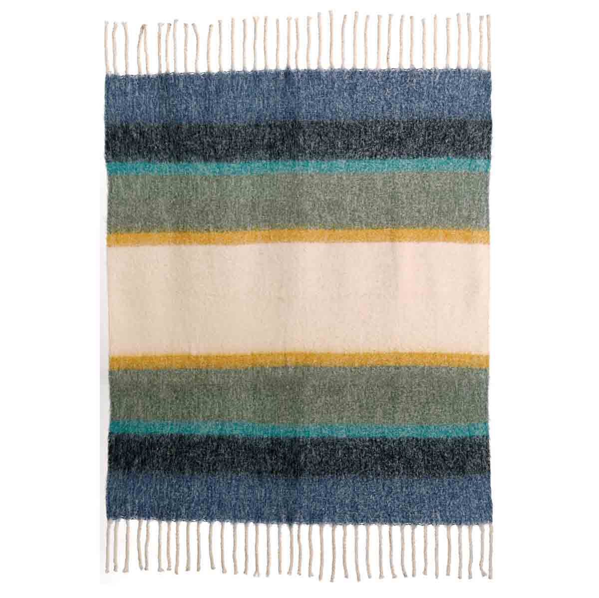 Plaid rayures recyclé Isabel - 4 couleurs - Vivaraise