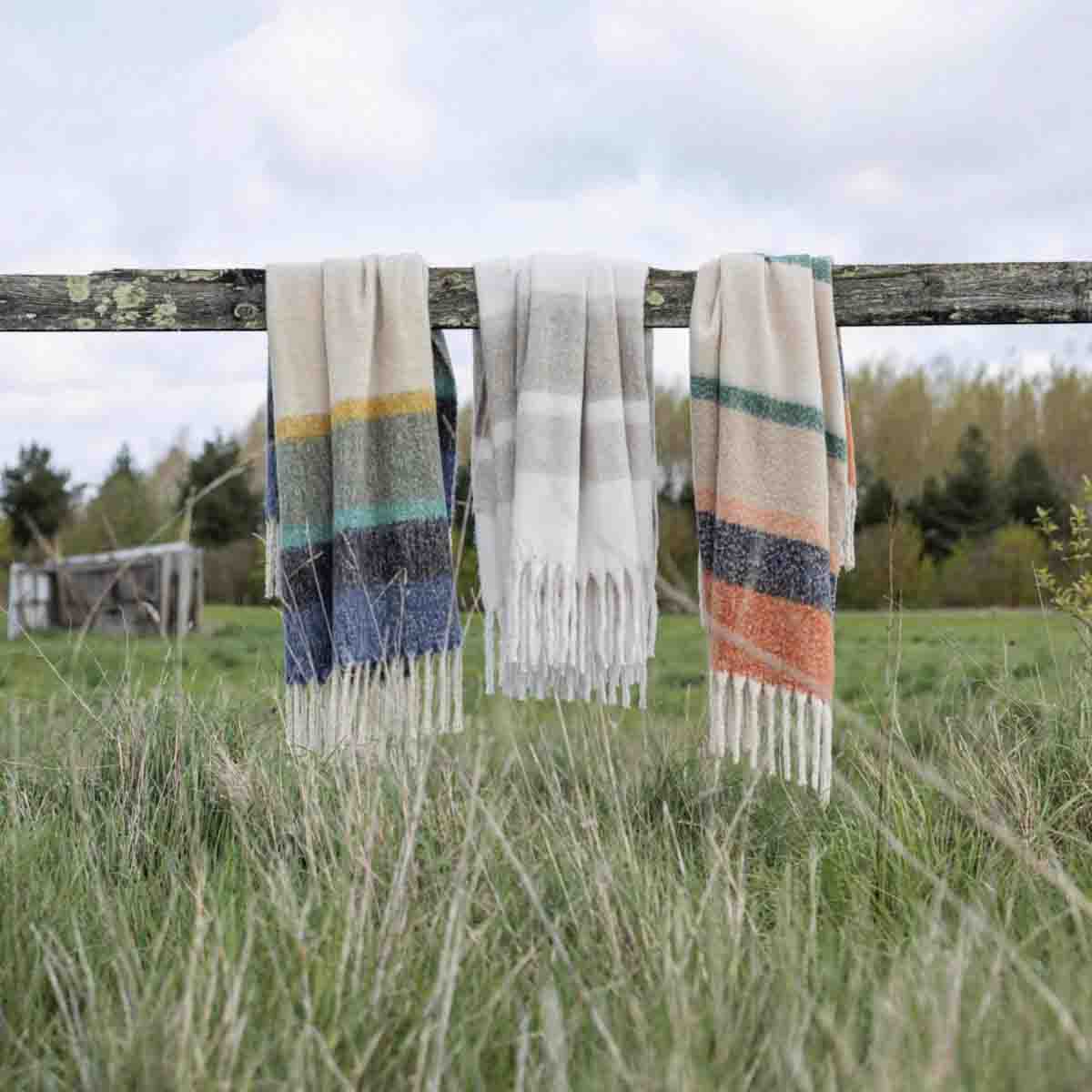 Plaid rayures recyclé Isabel - 4 couleurs - Vivaraise