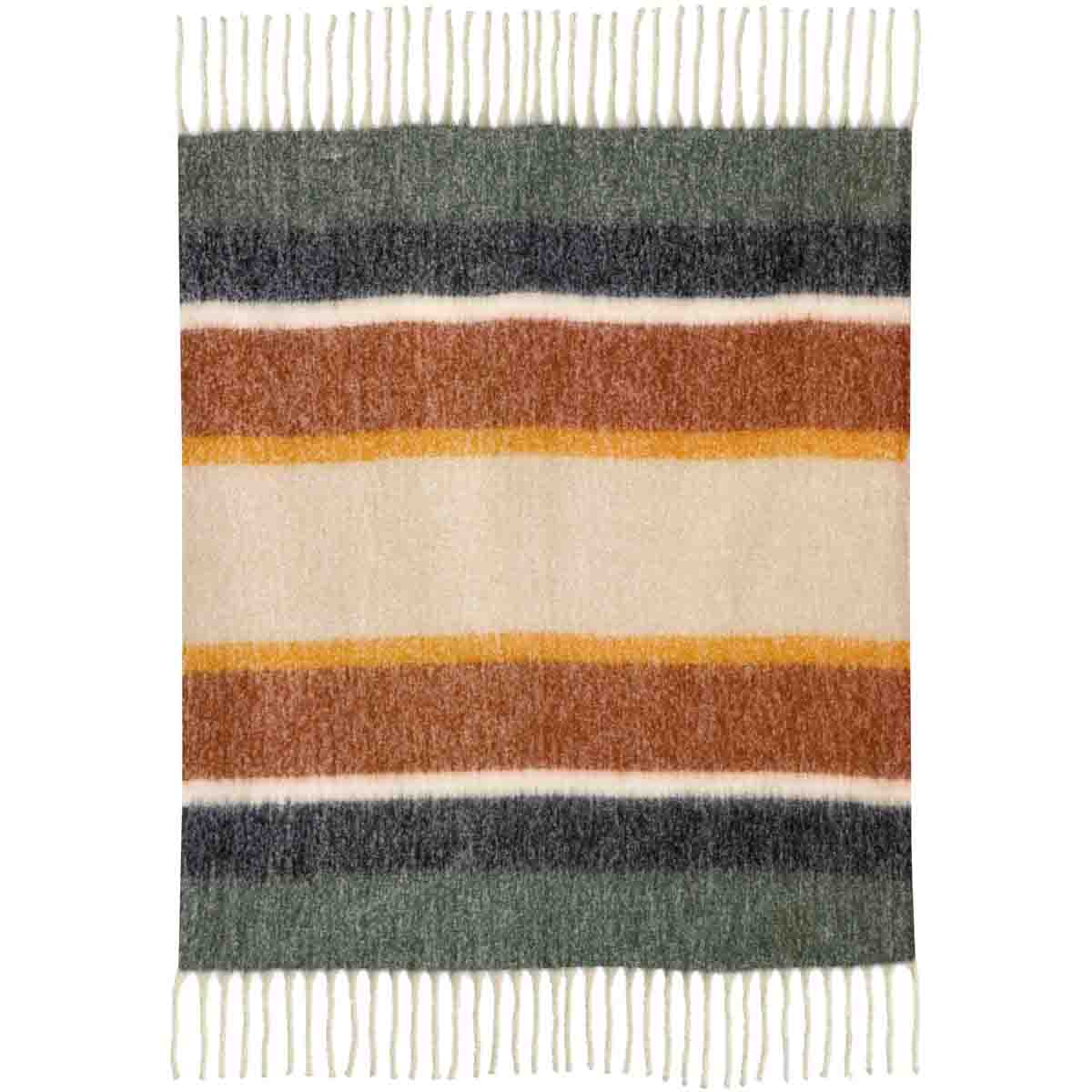Plaid rayures recyclé Isabel - 4 couleurs - Vivaraise