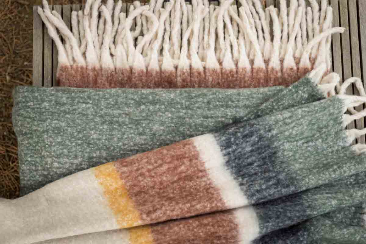 Plaid rayures recyclé Isabel - 4 couleurs - Vivaraise