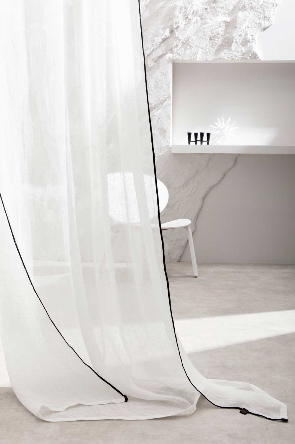 Rideau Bonifacio Haomy en voile de lin 140×280 cm – 2 couleurs lumineuses