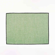 Set de table Borgo Haomy en lin enduit, finition piqué noir, coloris Amande – élégant et facile d’entretien