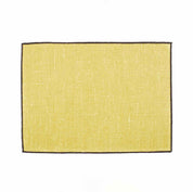 Set de table Borgo Haomy en lin enduit, finition piqué noir, coloris Paille – élégant et facile d’entretien