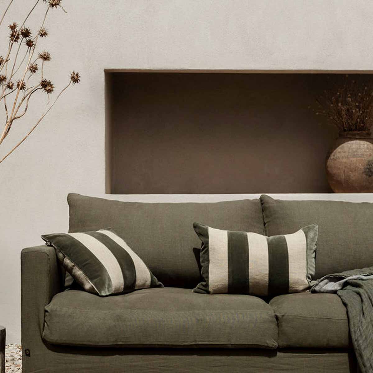 Housse d’édredon Brisbane Haomy en lin lavé & velours – 3 teintes chaleureuses