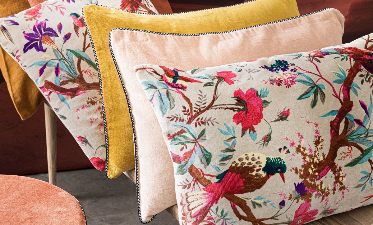 Birdy square velvet cushion cover 45x45 cm - Harmony Haomy