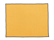 Set de table Borgo Haomy en lin enduit, finition piqué noir, coloris Safran – élégant et facile d’entretien