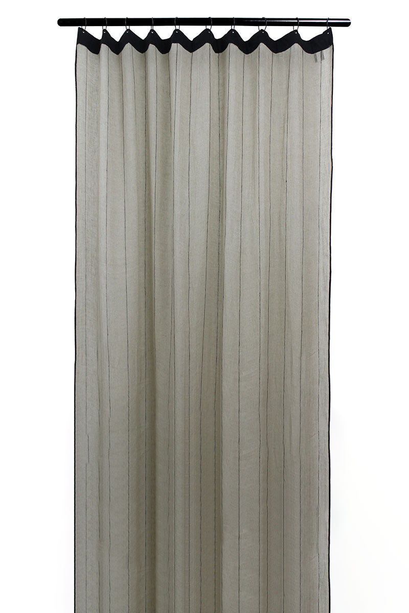 Rideau en voile de lin lavé Calvi Haomy 140x280 cm coloris Naturel – léger et aérien