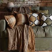 Housse de coussin Aalborg Haomy en lin lavé à petites franges - 3 couleurs subtiles