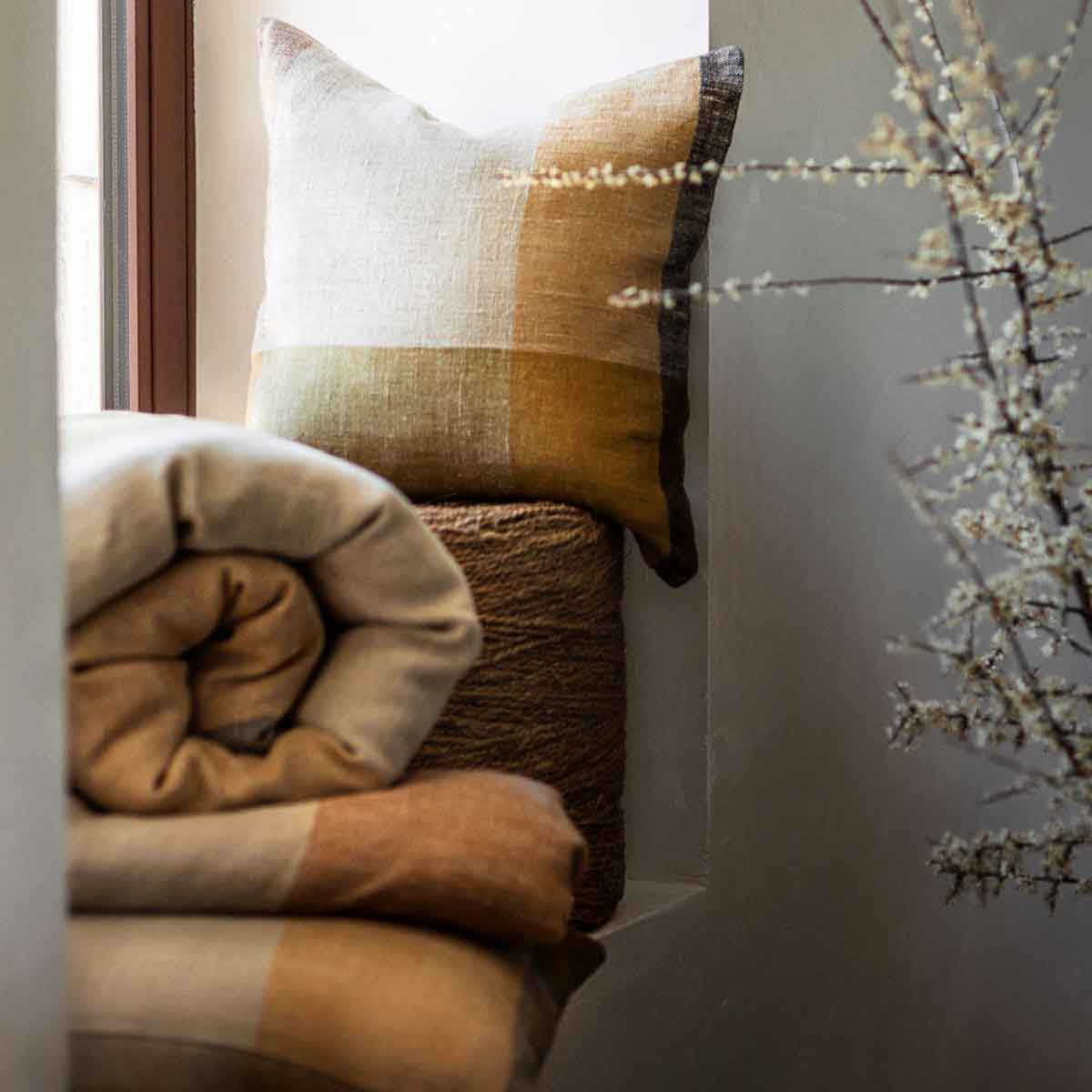 Housse de coussin Saporo Haomy en lin lavé – 4 couleurs raffinées