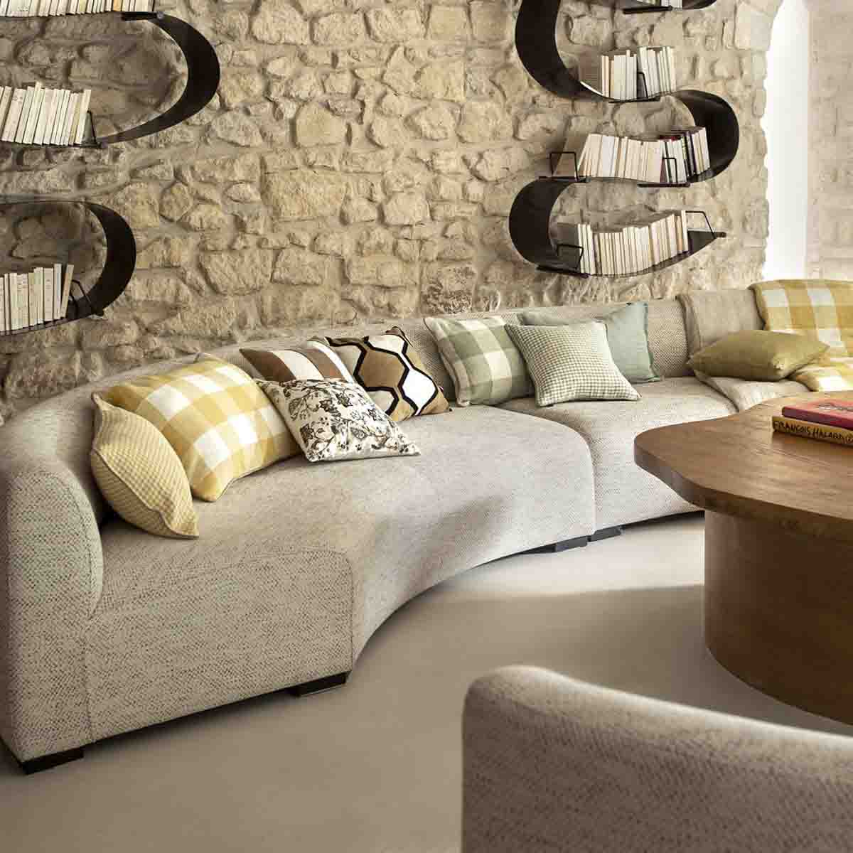 Housse d'édredon Palma Haomy en lin lavé à grands carreaux - 4 coloris lumineux