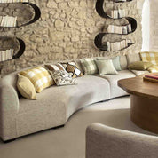 Housse d'édredon Palma Haomy en lin lavé à grands carreaux - 4 coloris lumineux