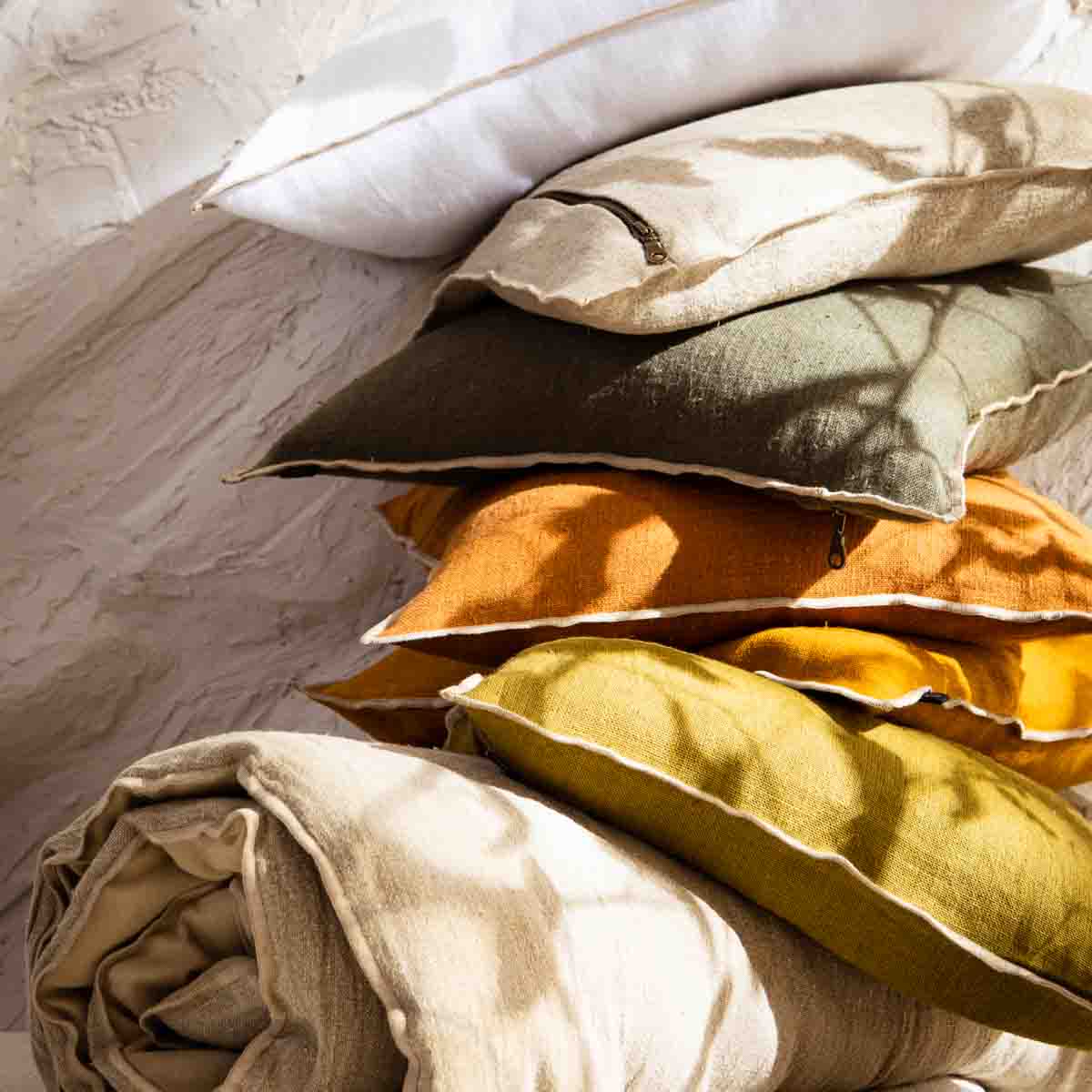Chennai washed linen cushion cover 40x60 cm - Harmony Haomy