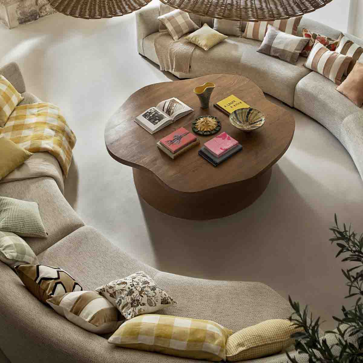 Housse d'édredon Palma Haomy en lin lavé à grands carreaux - 4 coloris lumineux