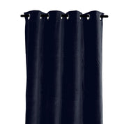 Rideau en velours Delhi Haomy avec œillets, coloris encre, 135x300 cm – tombé élégant et texture douce