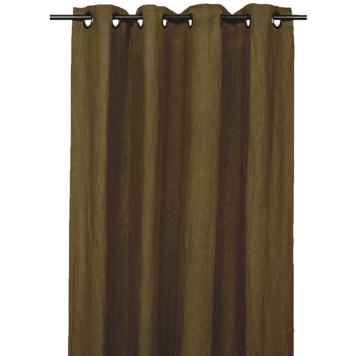 Rideau en lin et coton Figari Haomy 140x280 cm, coloris Gold, finition œillets – élégance naturelle et lumière douce