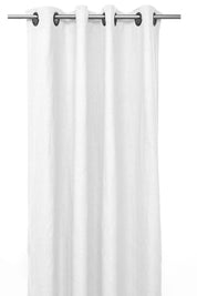 Rideau en lin et coton Figari Haomy 140x350 cm, coloris blanc, finition œillets – élégance naturelle et lumière douce