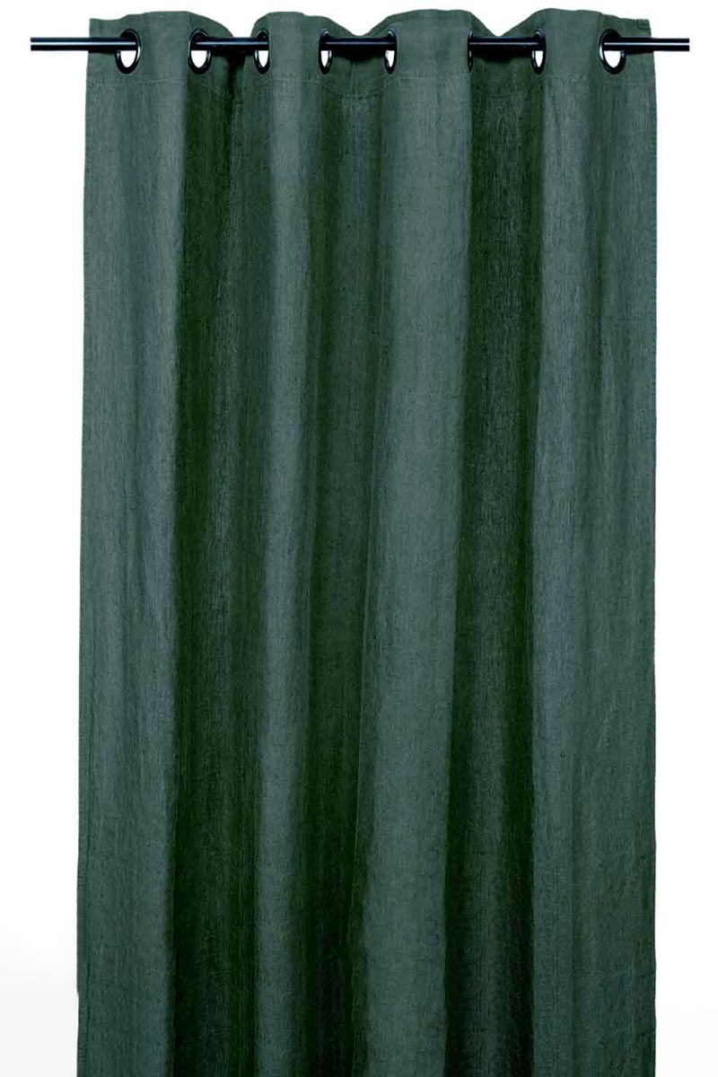 Rideau en lin et coton Figari Haomy 140x280 cm, coloris pigeon, finition œillets – élégance naturelle et lumière douce