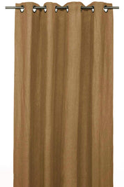 Rideau en lin et coton Figari Haomy 140x280 cm, coloris tabac, finition œillets – élégance naturelle et lumière douce