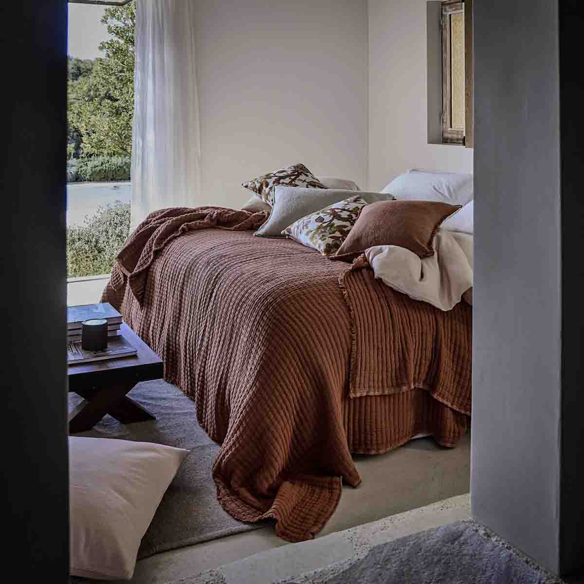 Couvre-lit Tivoli Haomy en coton – 6 teintes naturelles