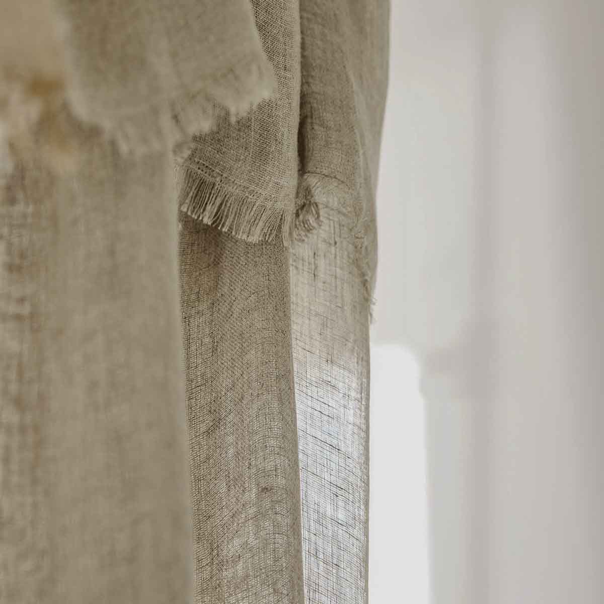 Rideau Bergame 100 % voile de lin lavé 130x300 cm – légèreté et élégance naturelle, 2 coloris intemporels