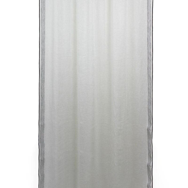 Rideau en voile de lin lavé Lazzo Haomy 140x280 cm coloris Blanc – léger et lumineux