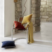 Housse de coussin velours New Delhi Haomy - Finition bourdon lin, 16 teintes raffinées