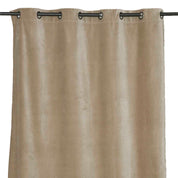 Rideau en velours Delhi Haomy avec œillets, coloris lin, 135x300 cm – tombé élégant et texture douce