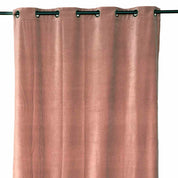 Rideau en velours Delhi Haomy avec œillets, coloris mocaccino, 135x300 cm – tombé élégant et texture douce