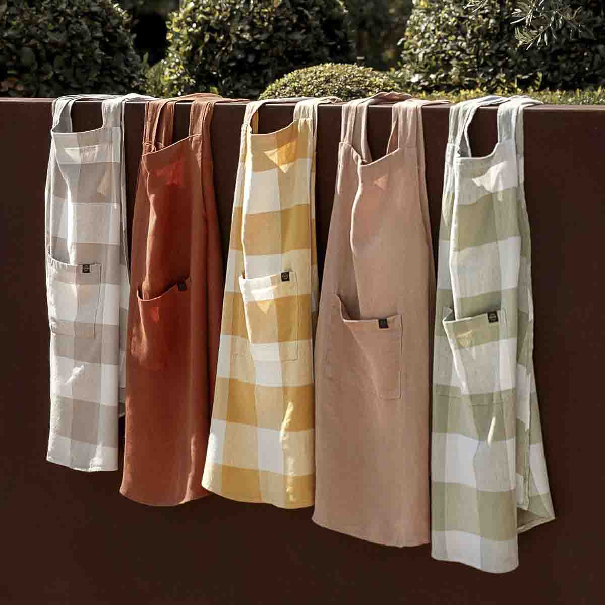 Osani Haomy Japanese apron in washed linen & cotton - 15 elegant colors