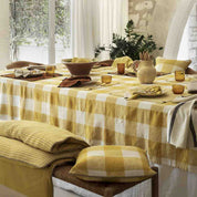 Nappe Palma II Haomy en lin lavé & coton – grand carreaux, 3 coloris élégants