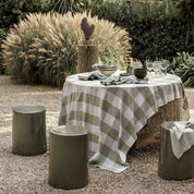 Nappe Palma II Haomy en lin lavé & coton – grand carreaux, 3 coloris élégants