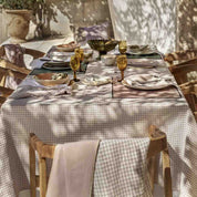 Nappe Piana II Haomy en lin lavé & coton – motif vichy, 3 coloris raffinés