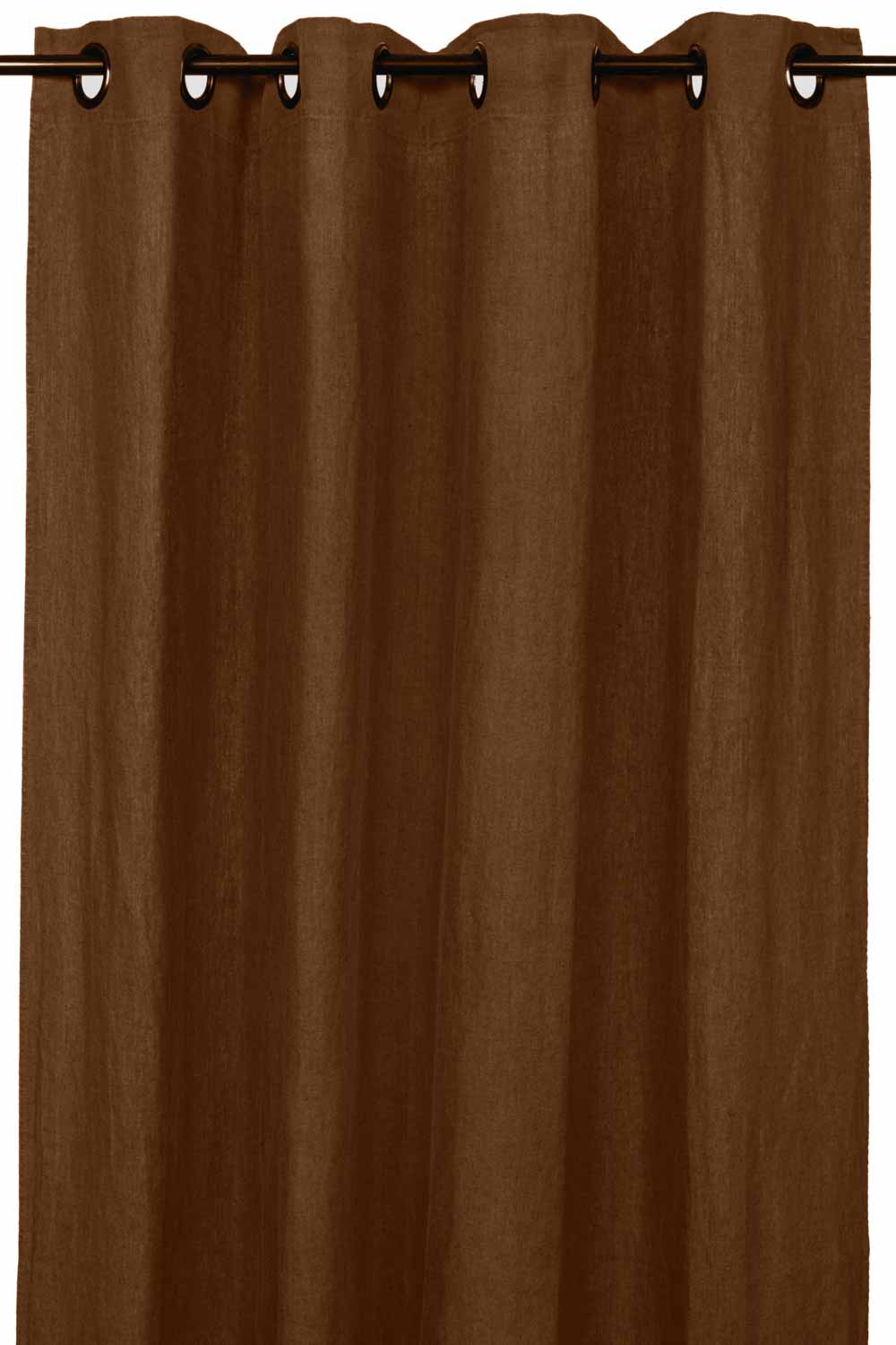 rideau en lin porticcio 140x280 cm moka-harmony haomy