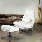 Fauteuil pivotant et repose pieds en tissu Durden - 7 couleurs - Home Beddings & Curtains