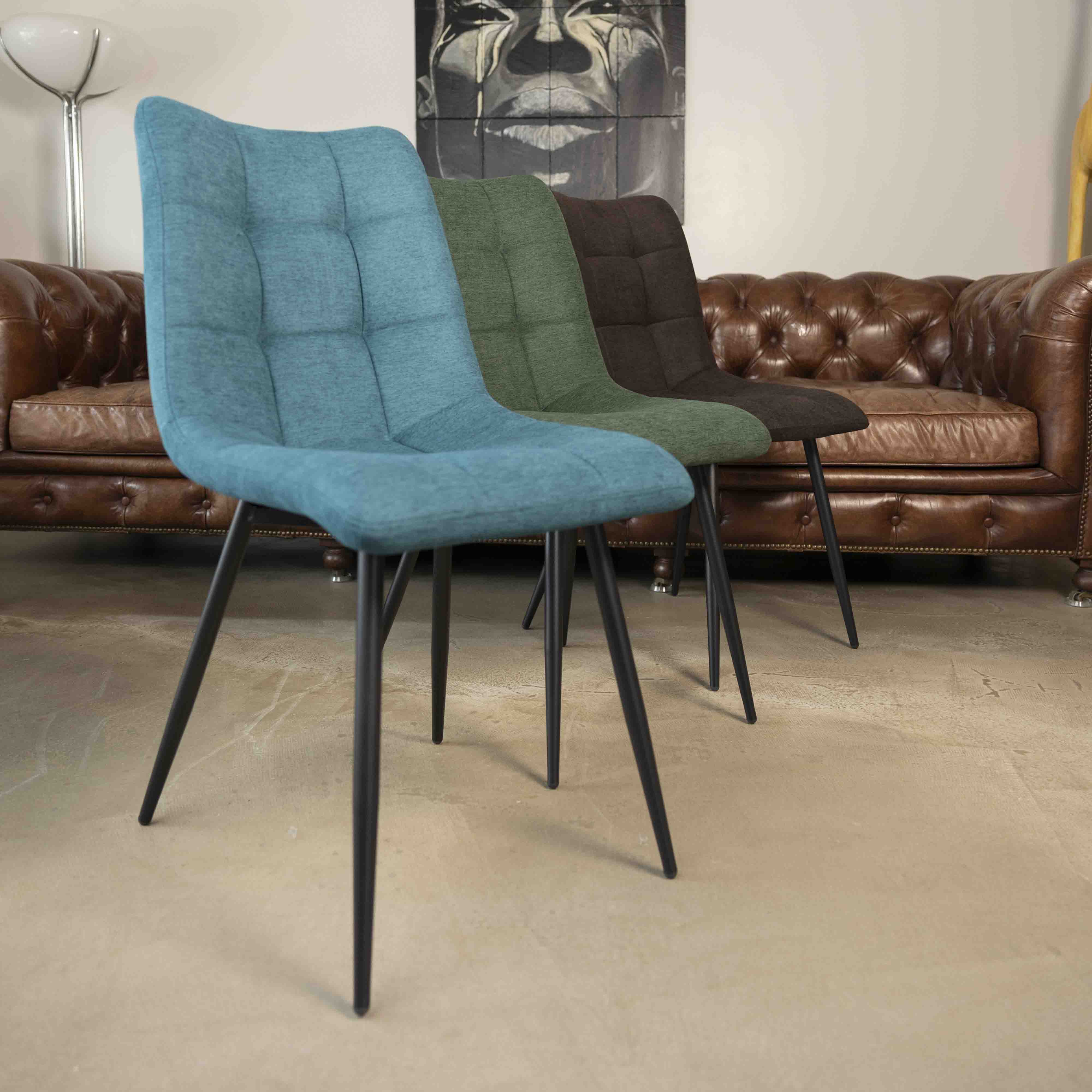 Chaise de salle à manger tissu matelassé Harvey - 10 couleurs - Home Beddings & Curtains