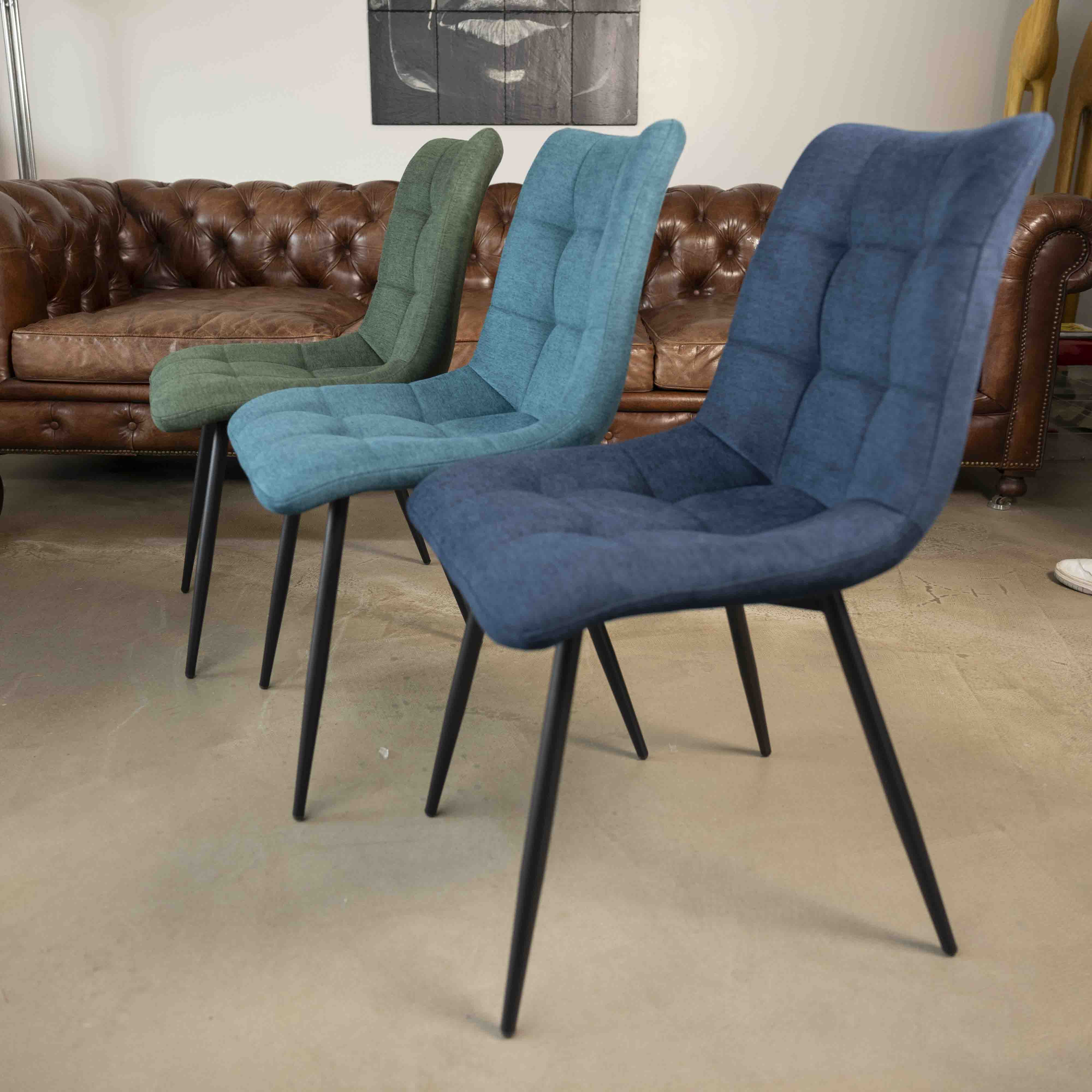 Chaise de salle à manger tissu matelassé Harvey - 10 couleurs - Home Beddings & Curtains