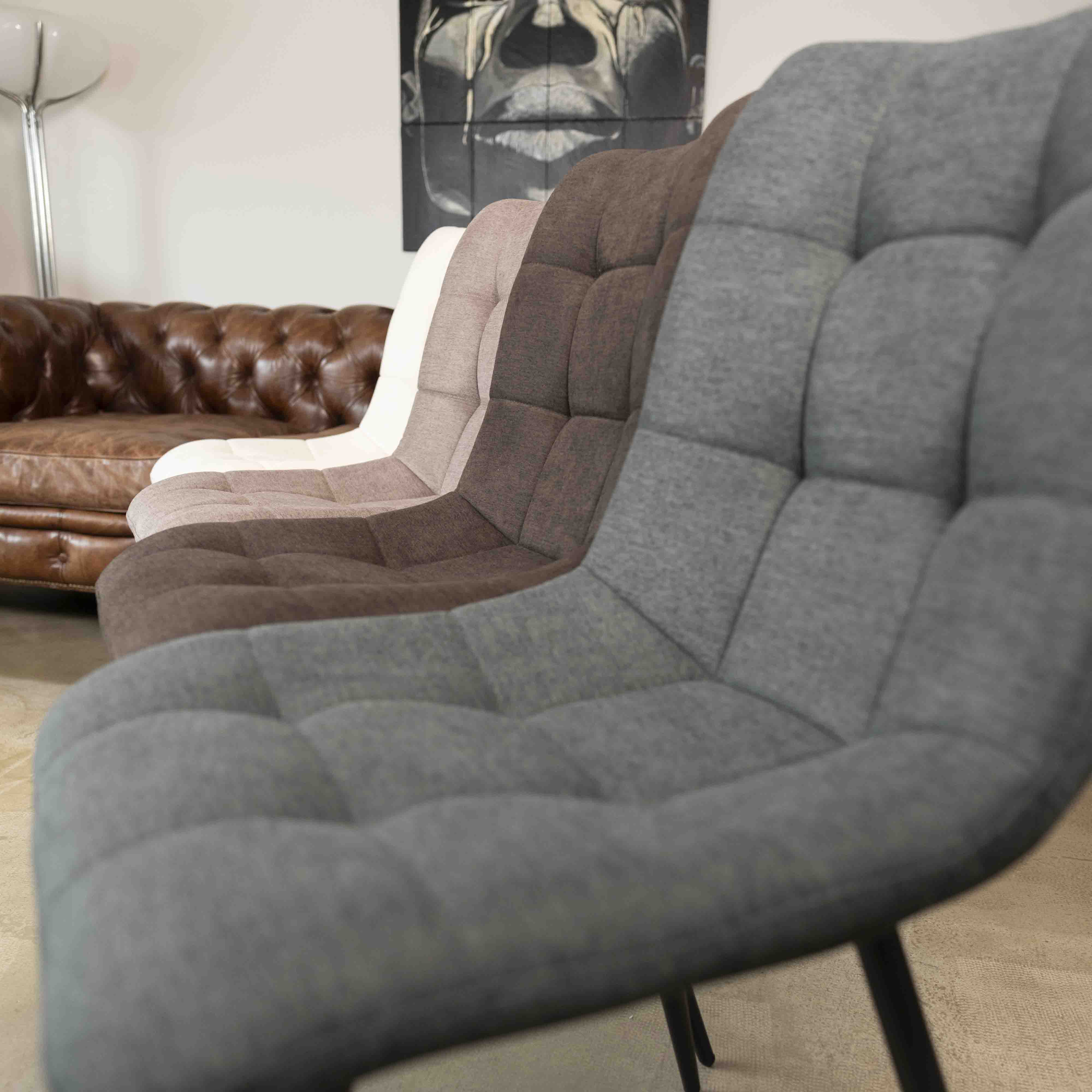 Chaise de salle à manger tissu matelassé Harvey - 10 couleurs - Home Beddings & Curtains