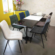 Chaise de salle à manger tissu matelassé Harvey - 10 couleurs - Home Beddings & Curtains