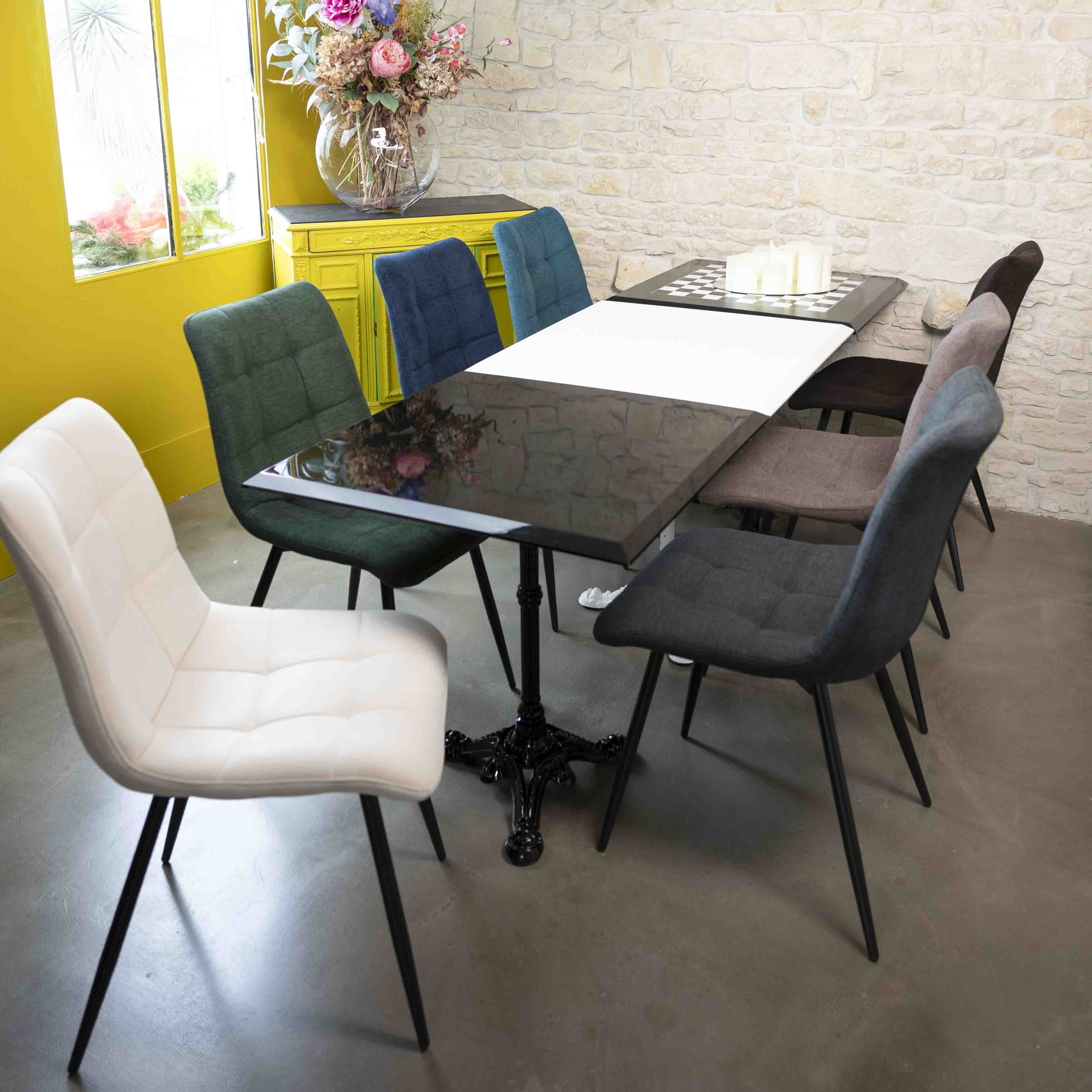 Chaise de salle à manger tissu matelassé Harvey - 10 couleurs - Home Beddings & Curtains