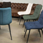 Chaise de salle à manger tissu matelassé Harvey - 10 couleurs - Home Beddings & Curtains