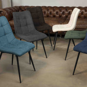 Chaise de salle à manger tissu matelassé Harvey - 10 couleurs - Home Beddings & Curtains