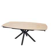 Table en céramique extensible rotative Conway Chêne clair - Home Beddings & Curtains