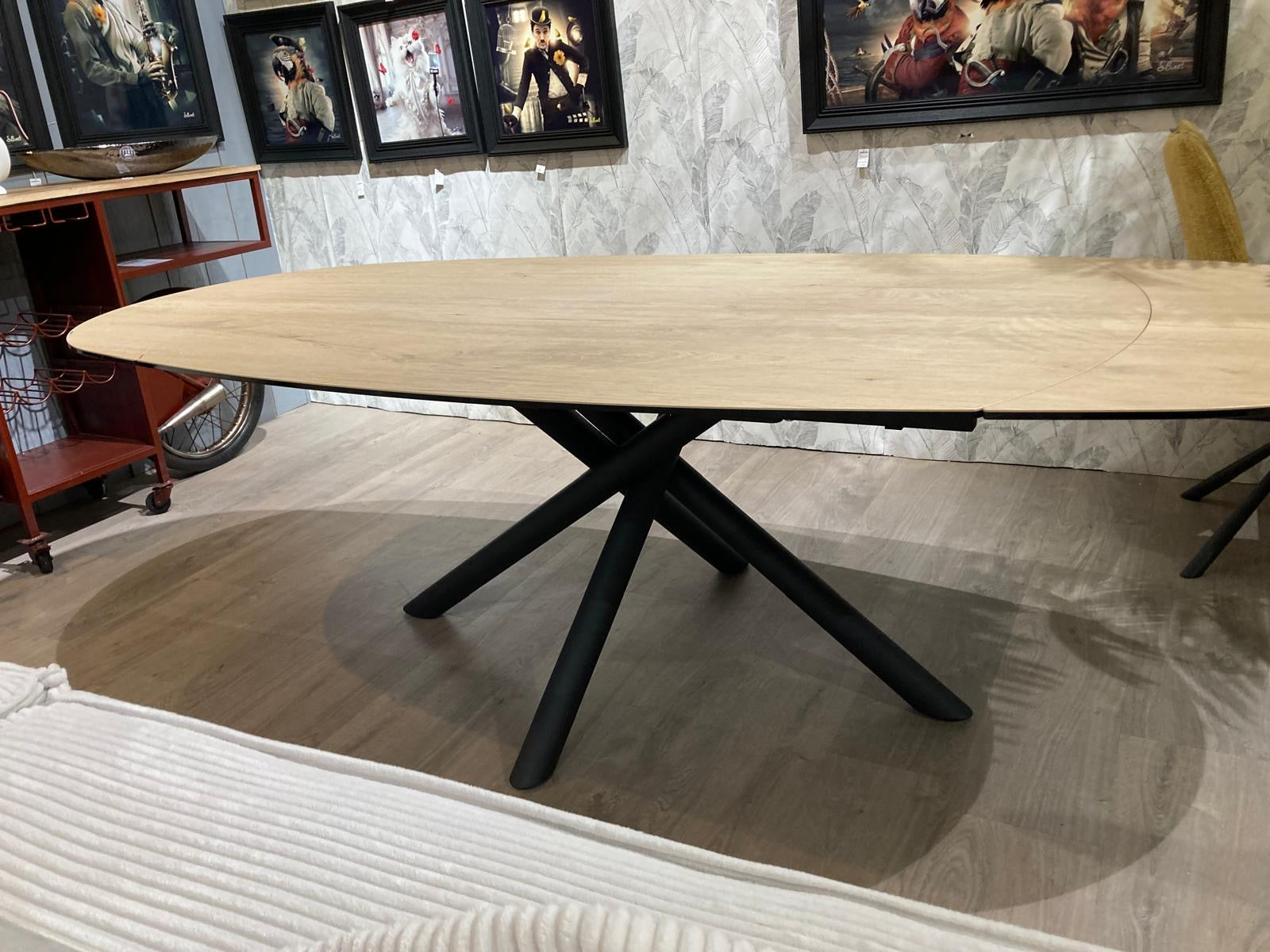 Table en céramique extensible Willard Chêne clair - Home Beddings & Curtains