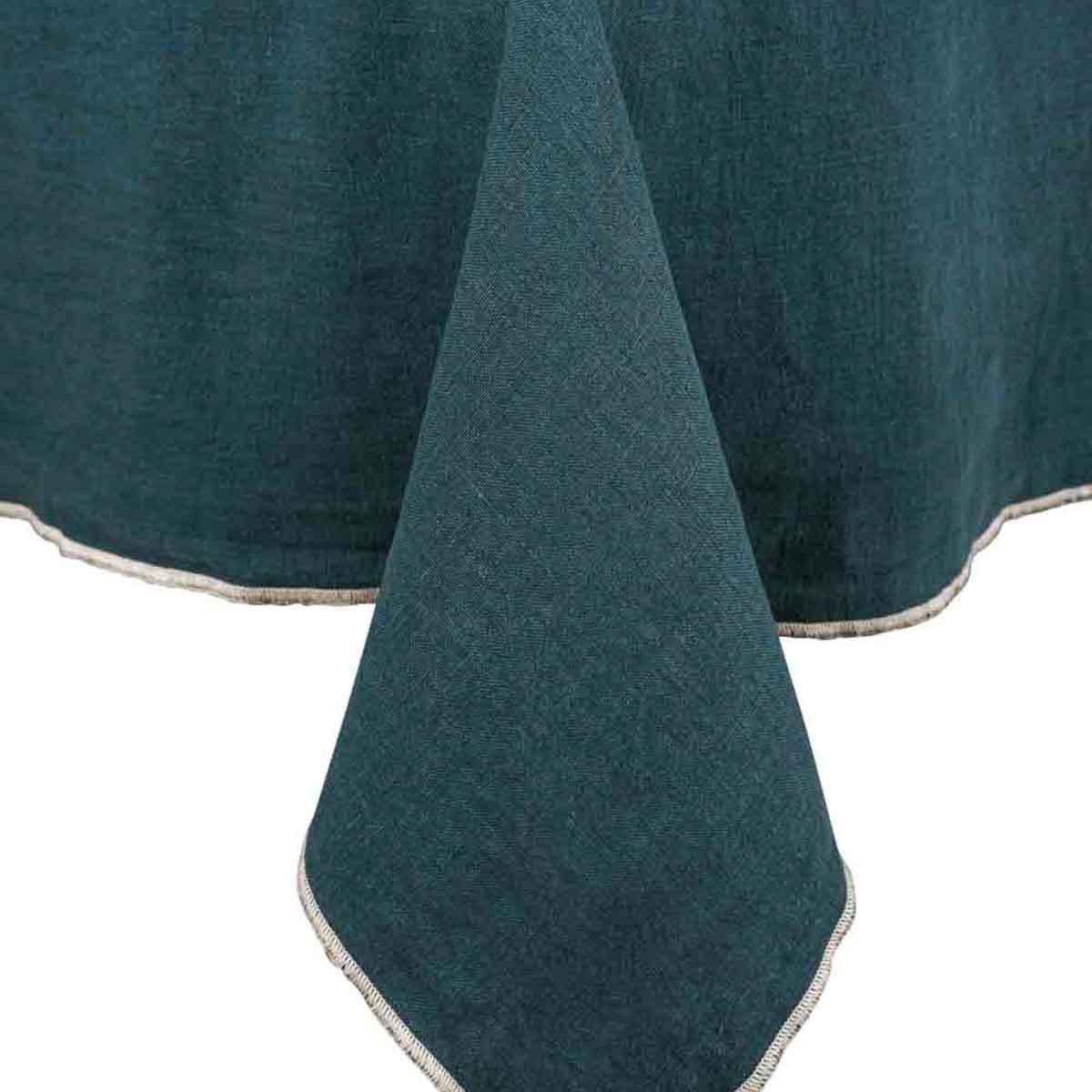nappe en lin lavé carrée venise 160x160 cm bleu de prusse-harmony haomy