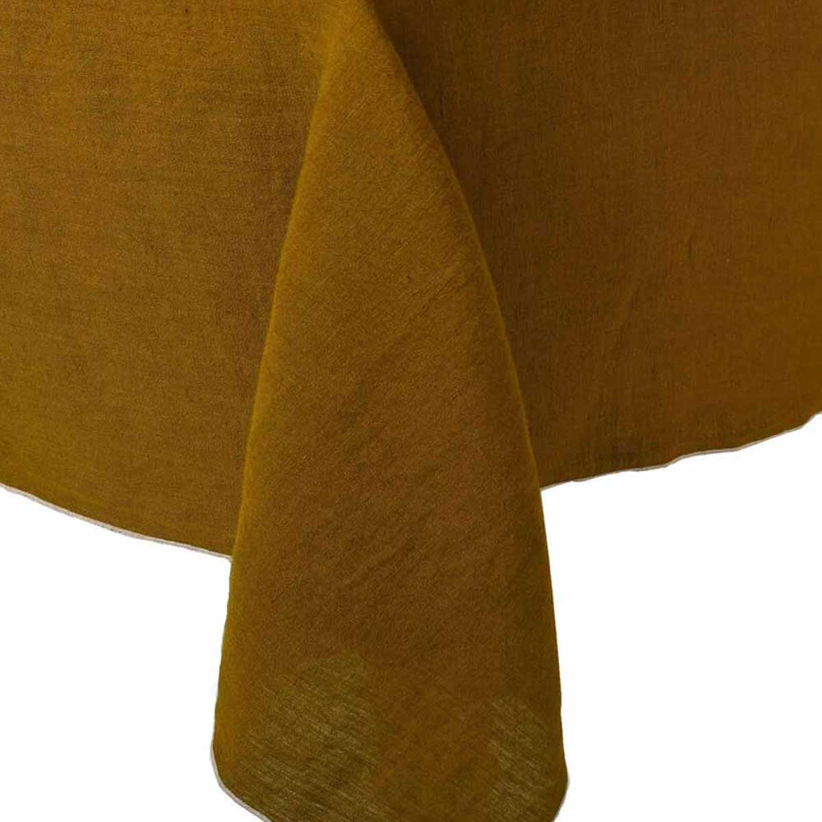 nappe en lin lavé carrée venise 160x160 cm gold-harmony haomy